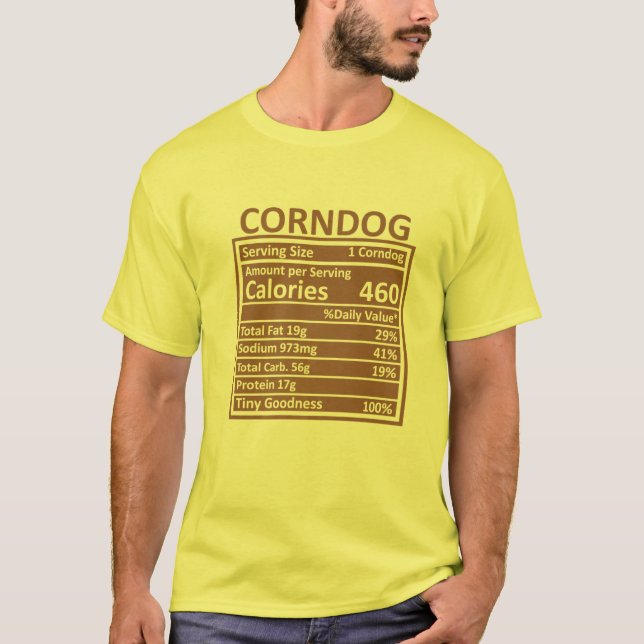 Erntedank Weihnachten Funny Corndog Nutrition Fac T-Shirt (Vorderseite)