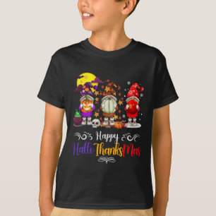 Erntedank Weihnachten glücklich Hallothanksmas Gno T-Shirt