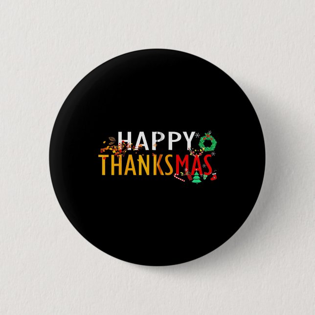 Erntedank Weihnachten Glückwunsch Thanksmas Button (Vorderseite)