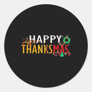 Erntedank Weihnachten Glückwunsch Thanksmas Runder Aufkleber