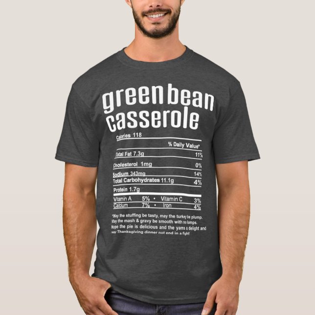 Erntedank Weihnachten Grüne Bean Casserole Fakt T-Shirt (Vorderseite)