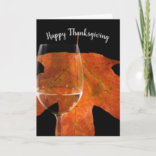 Erntedank Wein und Leaf Feiertagskarte (Vorderseite)