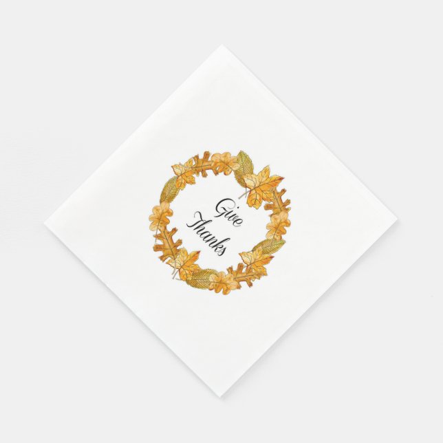Erntedank/Weißer Standard Mittagessen Napkin/Dank Serviette (Ecke)