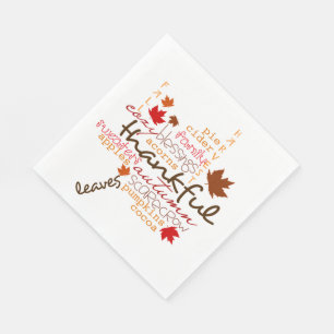 Erntedank/Weißer Standard Mittagessen Napkin Serviette