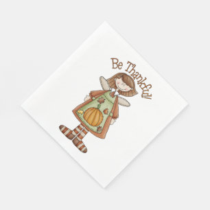 Erntedank/Weißer Standard Mittagessen Napkin Serviette