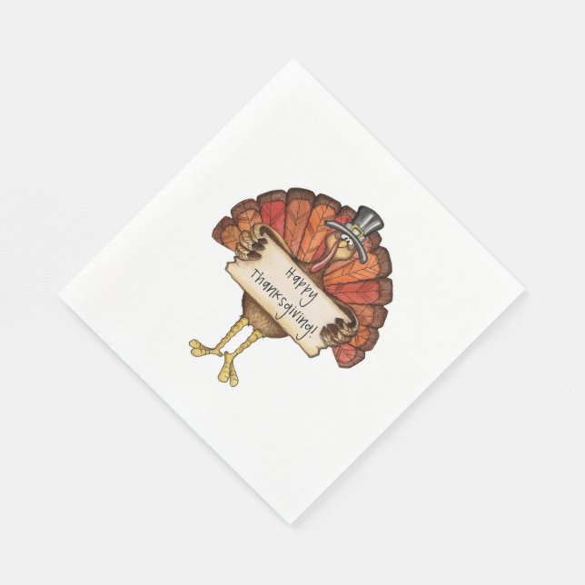 Erntedank/Weißer Standard Mittagessen Neapel/Türke Serviette (Ecke)