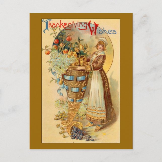 Erntedank Wises Feiertagspostkarte (Vorderseite)