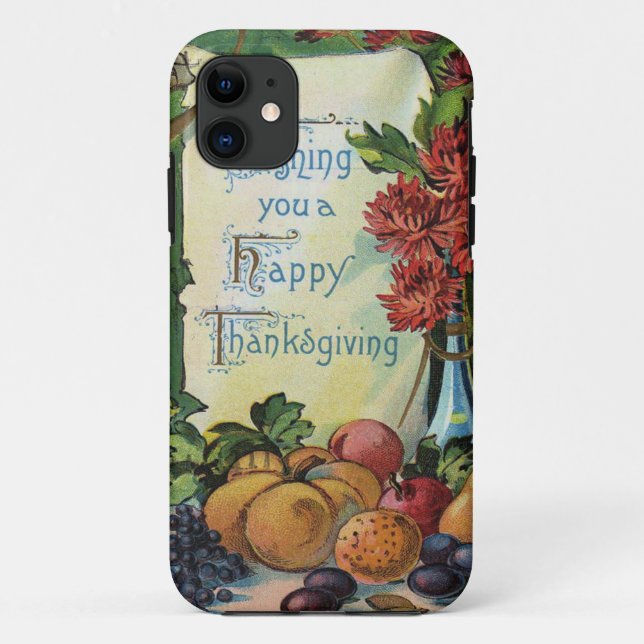 Erntedank Wishbone Fruchtvase-Blume Case-Mate iPhone Hülle (Rückseite)