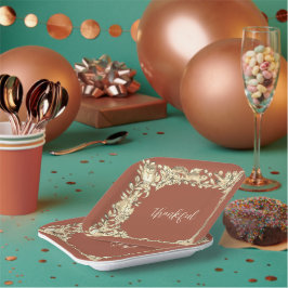 Erntedank Woodland Animal Russel Fall Kupfer Pa Pappteller