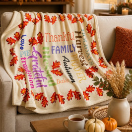 Erntedank Word List Fleece Blanket