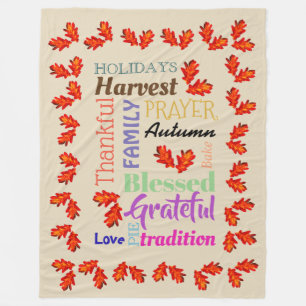 Erntedank Word List Fleece Blanket