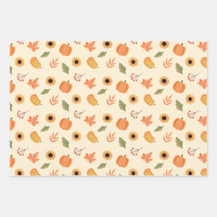 Erntedank Wrapping Paper Flat Sheet Set 3 Geschenkpapier Set