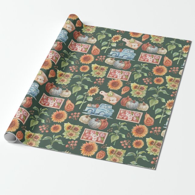 Erntedank Wrapping Paper Geschenkpapier (Ungerollt)