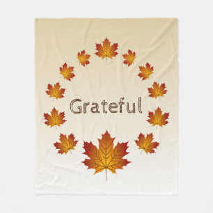 Erntedank Wreath Grateful Simple Maple Blätter Fleecedecke