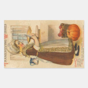 Erntedank-Wünsche Vintage-Aufkleber Rechteckiger Aufkleber