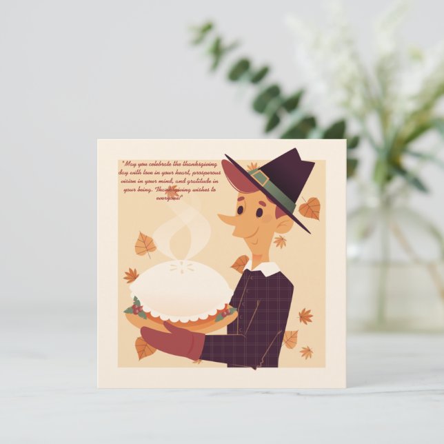 Erntedank wünscht Handgezeichnete Illustrator (Stehend Vorderseite)