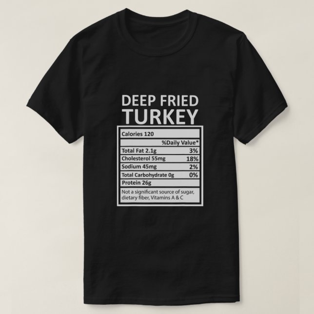 Erntedank Xmas Funny Deep Fried Turkey Nutritio T-Shirt (Design vorne)