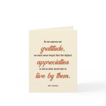 Erntedank Zitat von John F. Kennedy