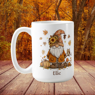 Erntedank-Zwerg Kürbis Herbstlaub Kaffeetasse