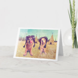 Erntedankchihuahuas-Vintages Foto Feiertagskarte