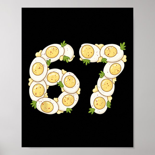 Erntedankfest 67 Gefüllte Eier Lustig Sechs Sieben Poster (Vorne)
