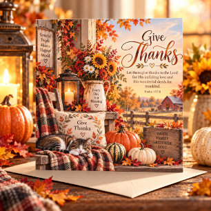 Erntedankfest Christliche Herbstschrift Karte