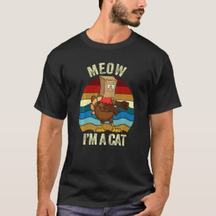 Erntedankfest Dabbing Truthahn Falsche Katze Retro T-Shirt