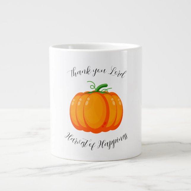 Erntedankfest, Dank dir Gott, Ernte des Glücks Jumbo-Tasse (Vorderseite)