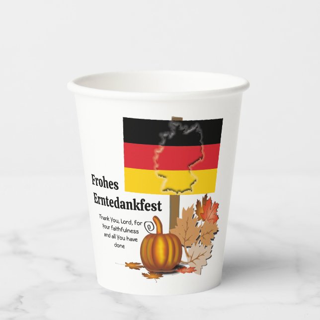 Erntedankfest | Deutscher ERNTEDANK Pappbecher (Vorderseite)