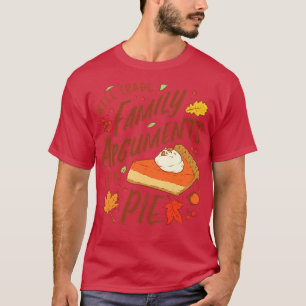 Erntedankfest Familientisch Kürbiskuchen Lustiger T-Shirt