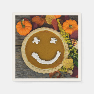 Erntedankfest Glücklicher Kürbiskuchen Serviette