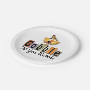 Erntedankfest Gobble Til You Wobble Truthahn Pappteller