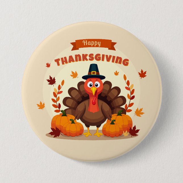 Erntedankfest großes Huhn Button (Vorderseite)
