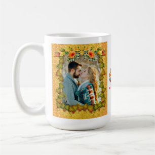 Erntedankfest Herbst Ahornblatt und Sonnenblume Kaffeetasse