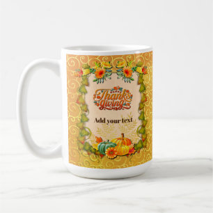 Erntedankfest Herbst Ahornblätter und Kürbisse Kaffeetasse