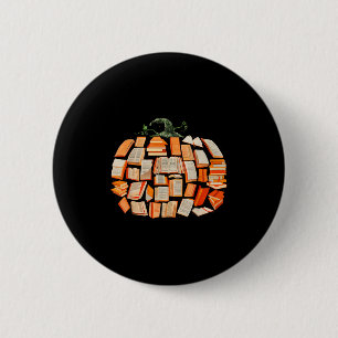 Erntedankfest Herbst Bücher Kürbisse Vintage Bibli Button