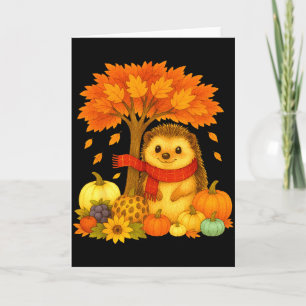 Erntedankfest Herbst Igel Blatt Herbst Baum Karte