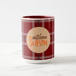 Erntedankfest, Herbst-Saison Schrift, Kariert, Mod Tasse