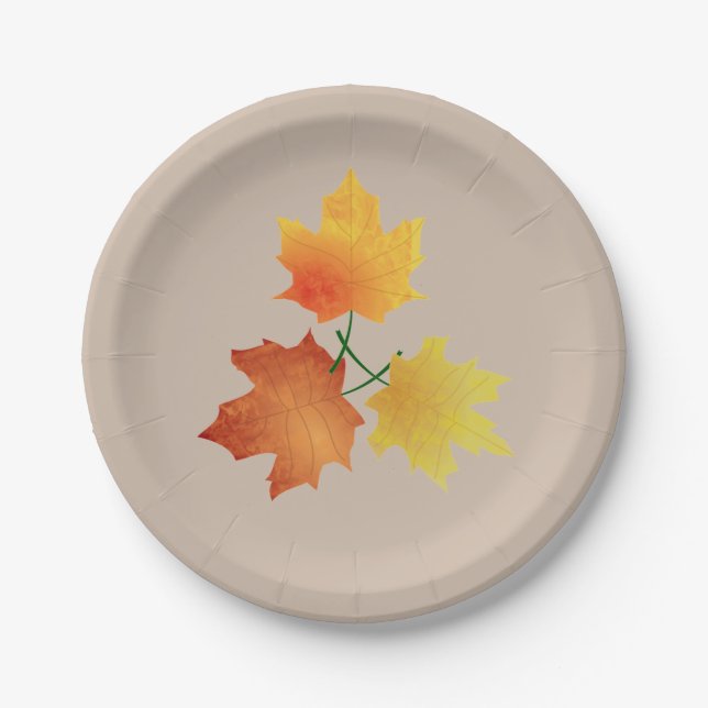Erntedankfest Herbstblätter Papier Pappteller (Vorderseite)