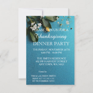 Erntedankfest im Herbst Blätter Dinnerparty Einladung