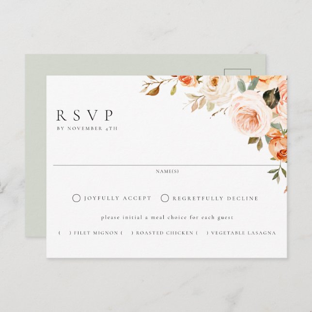 Erntedankfest im Herbst Postkarte (Vorne/Hinten)