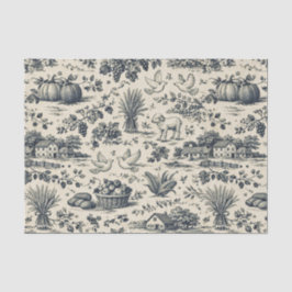 Erntedankfest Indigo Blau Toile Seidenpapier
