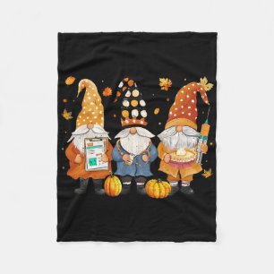 Erntedankfest Krankenschwester Gnome Herbst Scrub Fleecedecke