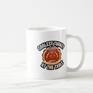 Erntedankfest Kühlster Truthahn auf dem Tisch Than Kaffeetasse