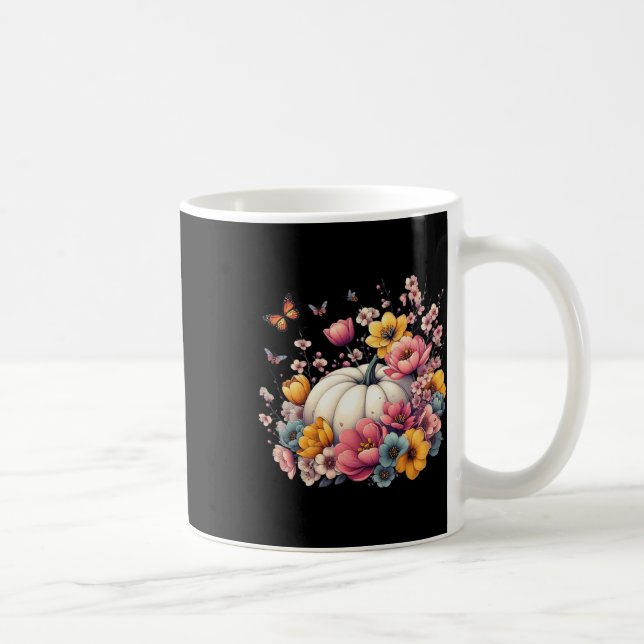 Erntedankfest Kürbis Blumen Herbst Ferien Kaffeetasse (Rechts)