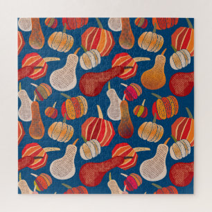 Erntedankfest: Kürbis-Vintage-Kunst Puzzle