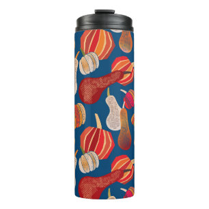 Erntedankfest: Kürbis-Vintage-Kunst Thermosbecher