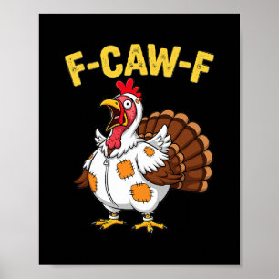 Erntedankfest Lustiges Huhn als Truthahn verkleide Poster