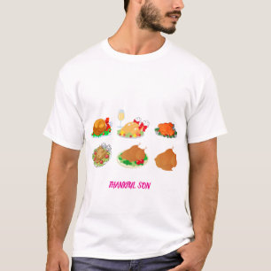 Erntedankfest-Mahlzeit Truthahn Vintage-Illustrati T-Shirt