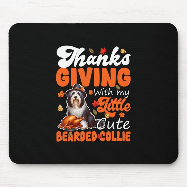 Erntedankfest mit meinem süßen Bearded Collie gerö Mousepad (Vorne)